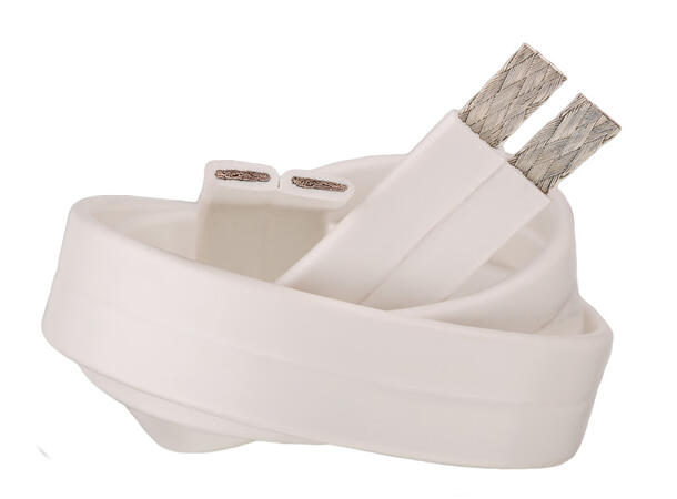 Supra Flat 1.6 mm² høyttalerkabel hvit ultratynn